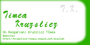 timea kruzslicz business card