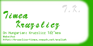 timea kruzslicz business card